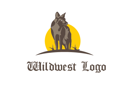 wolf at sunset logo