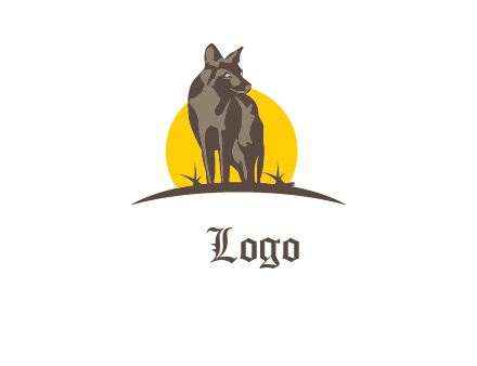 wolf at sunset logo