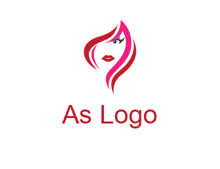 pink and red logo showing the face of a woman