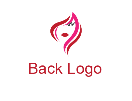 pink and red logo showing the face of a woman
