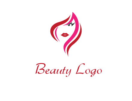 pink and red logo showing the face of a woman