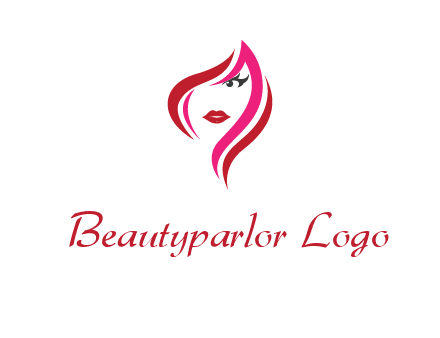pink and red logo showing the face of a woman