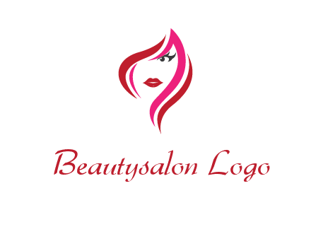 pink and red logo showing the face of a woman