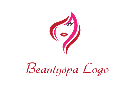 pink and red logo showing the face of a woman