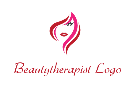 pink and red logo showing the face of a woman