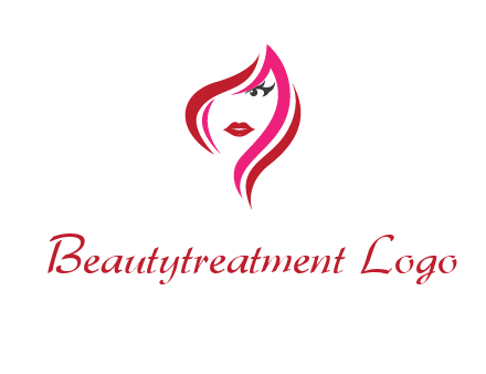 pink and red logo showing the face of a woman