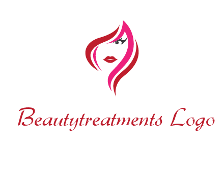 pink and red logo showing the face of a woman