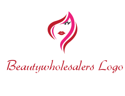 pink and red logo showing the face of a woman