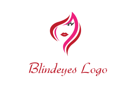 pink and red logo showing the face of a woman