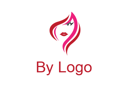 pink and red logo showing the face of a woman
