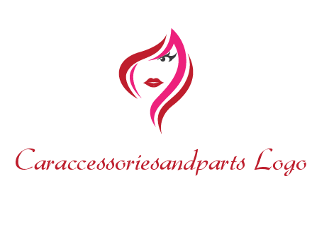pink and red logo showing the face of a woman