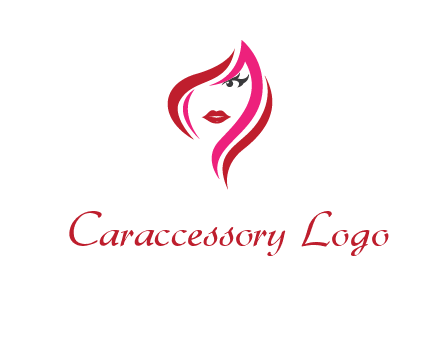 pink and red logo showing the face of a woman