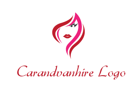 pink and red logo showing the face of a woman