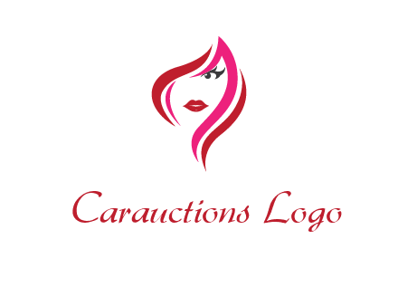 pink and red logo showing the face of a woman