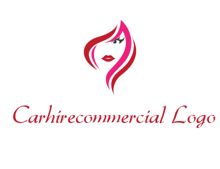 pink and red logo showing the face of a woman