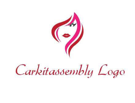 pink and red logo showing the face of a woman