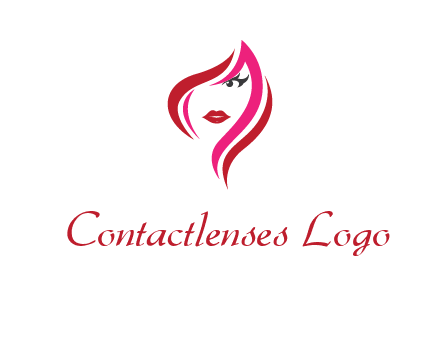 pink and red logo showing the face of a woman