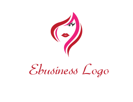 pink and red logo showing the face of a woman