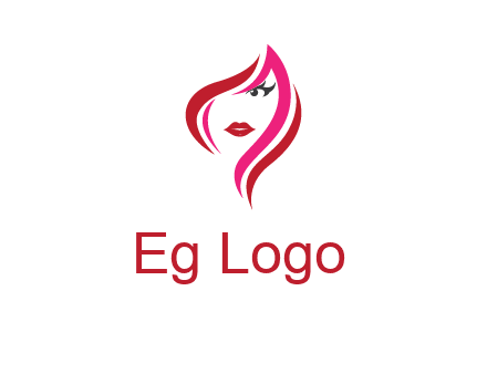 pink and red logo showing the face of a woman