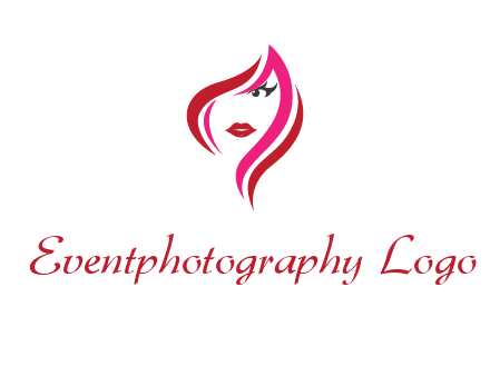 pink and red logo showing the face of a woman