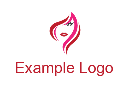 pink and red logo showing the face of a woman