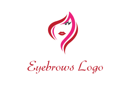pink and red logo showing the face of a woman