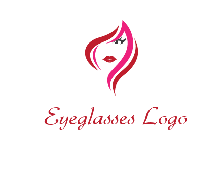 pink and red logo showing the face of a woman