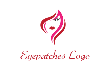 pink and red logo showing the face of a woman