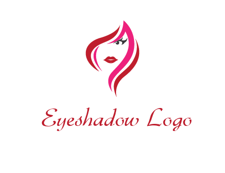pink and red logo showing the face of a woman