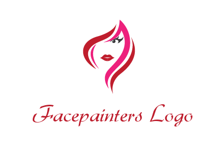 pink and red logo showing the face of a woman