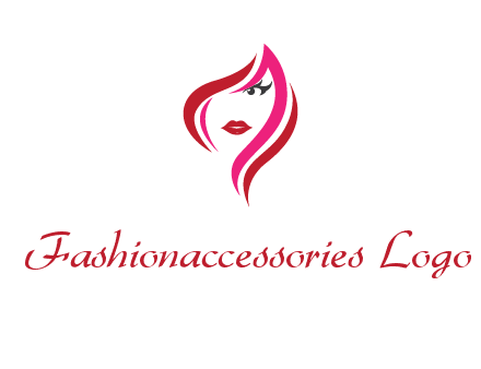 pink and red logo showing the face of a woman