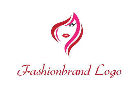 pink and red logo showing the face of a woman