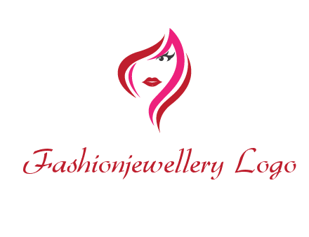 pink and red logo showing the face of a woman