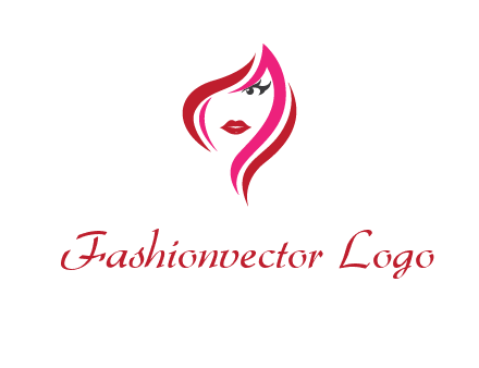 pink and red logo showing the face of a woman