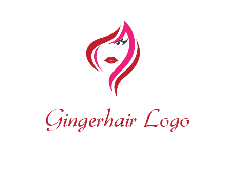 pink and red logo showing the face of a woman