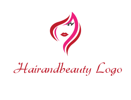 pink and red logo showing the face of a woman