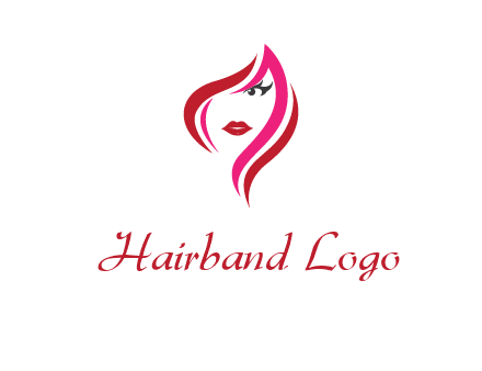 pink and red logo showing the face of a woman