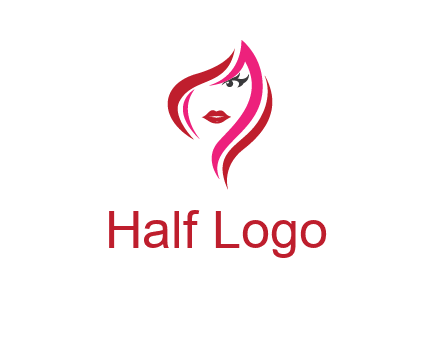 pink and red logo showing the face of a woman