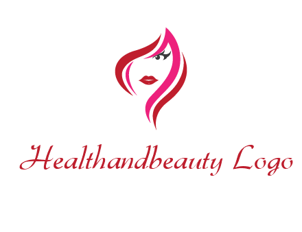 pink and red logo showing the face of a woman