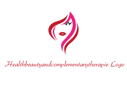 pink and red logo showing the face of a woman