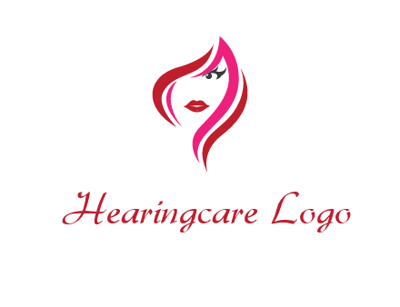 pink and red logo showing the face of a woman