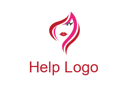 pink and red logo showing the face of a woman