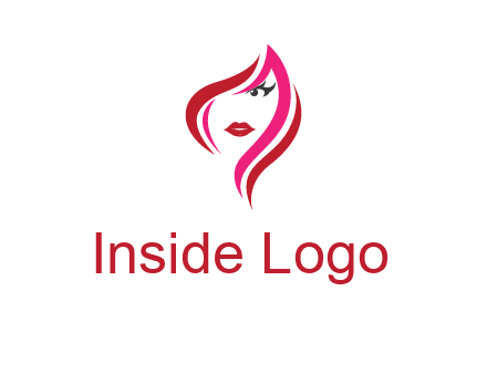 pink and red logo showing the face of a woman