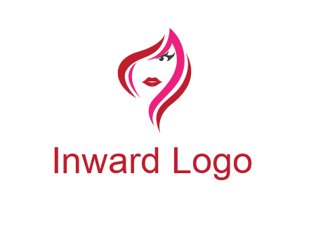 pink and red logo showing the face of a woman