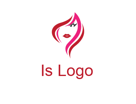 pink and red logo showing the face of a woman