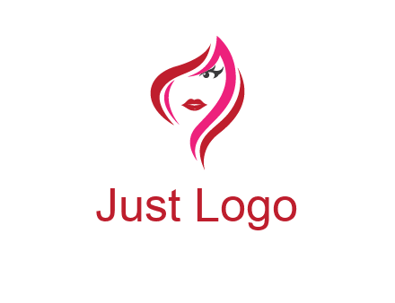 pink and red logo showing the face of a woman