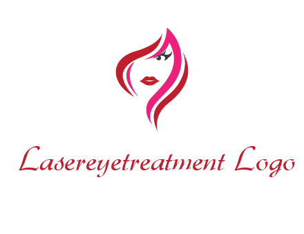 pink and red logo showing the face of a woman