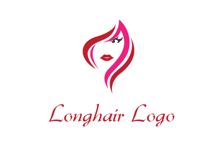 pink and red logo showing the face of a woman