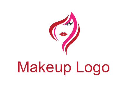 pink and red logo showing the face of a woman