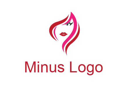 pink and red logo showing the face of a woman